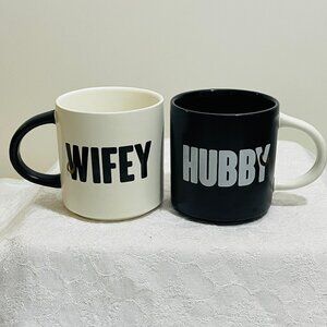 Indigo WIFEY & HUBBY MUGS SET  ~ Wedding, Anniversary or Just Because